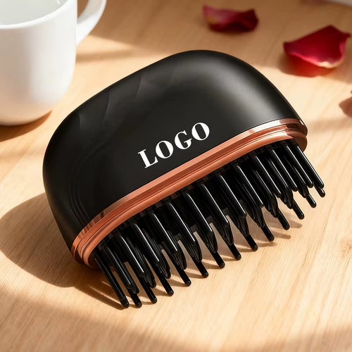 Custom 3 Levels Professional Mini Hot Comb Hair Straightener Portable Electric Hair Brush Fast Heated Cordless Thermal Brush