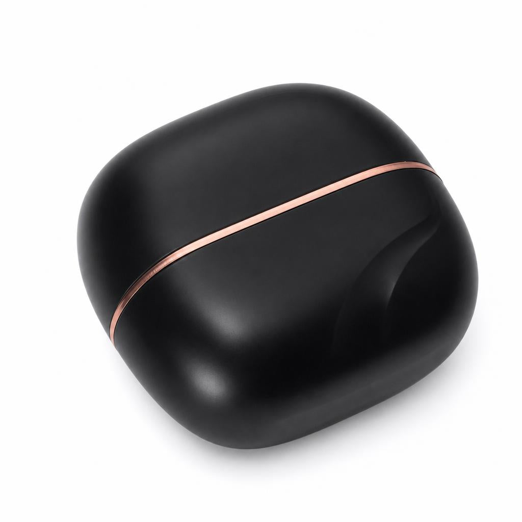 Cepillo alisador térmico portátil OneBoutiq en negro con detalle dorado-rosa