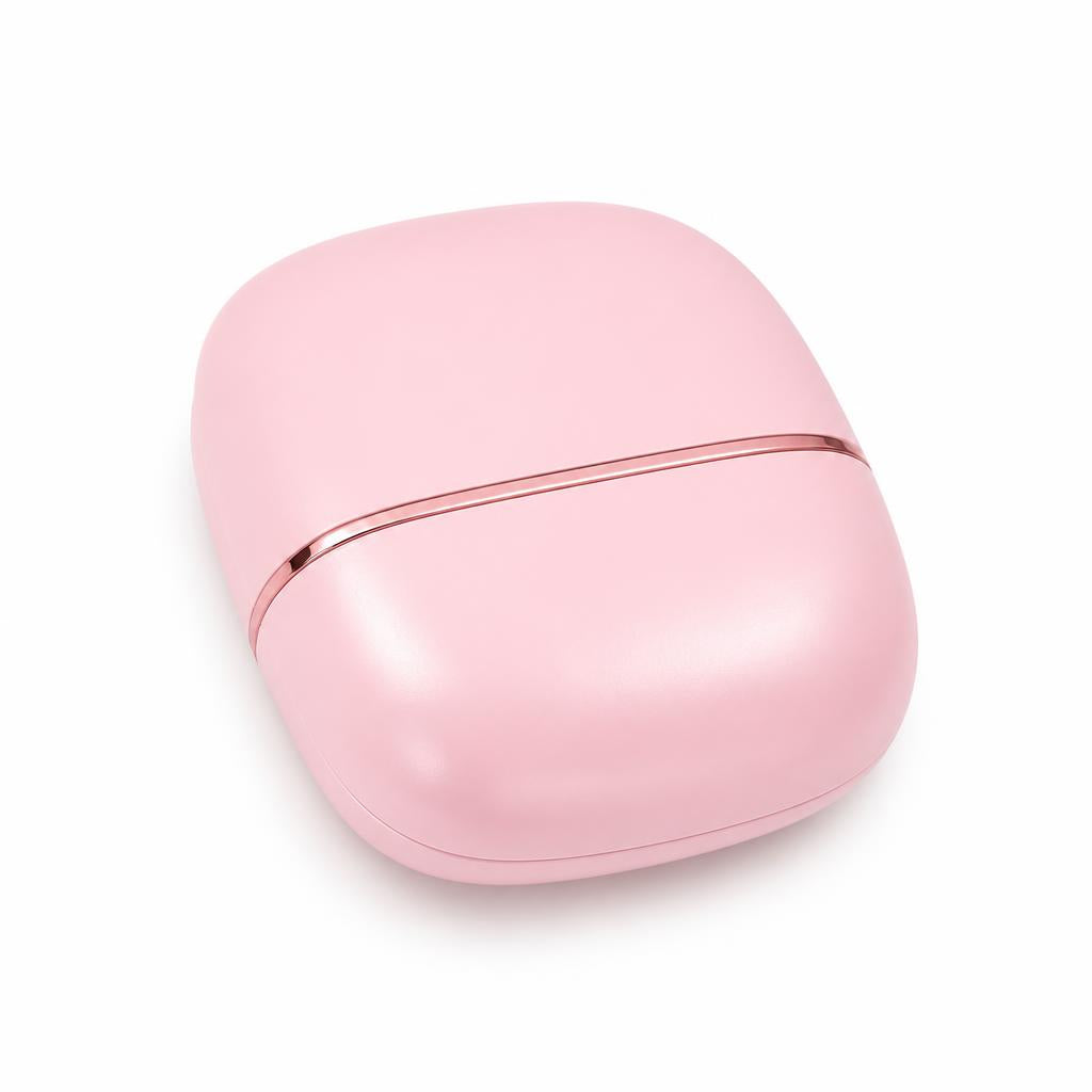 Cepillo alisador térmico portátil OneBoutiq en rosa con detalle dorado-rosa